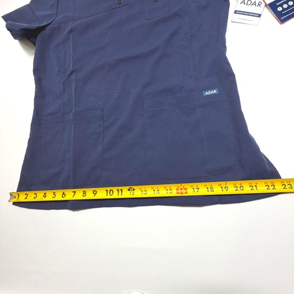 Adar Pro Women's Scrub Top Large Navy Tailored Fit NWT Medical Uniform P9400 - Picture 4 of 7